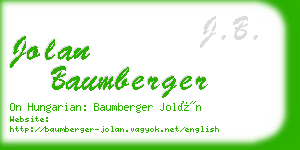 jolan baumberger business card